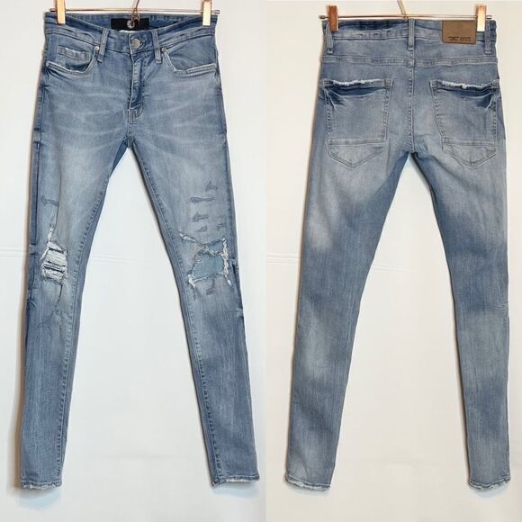 Jordan Craig | Ross Skinny Jeans Ripped Denim Distressed Stretch - Picture 2 of 7